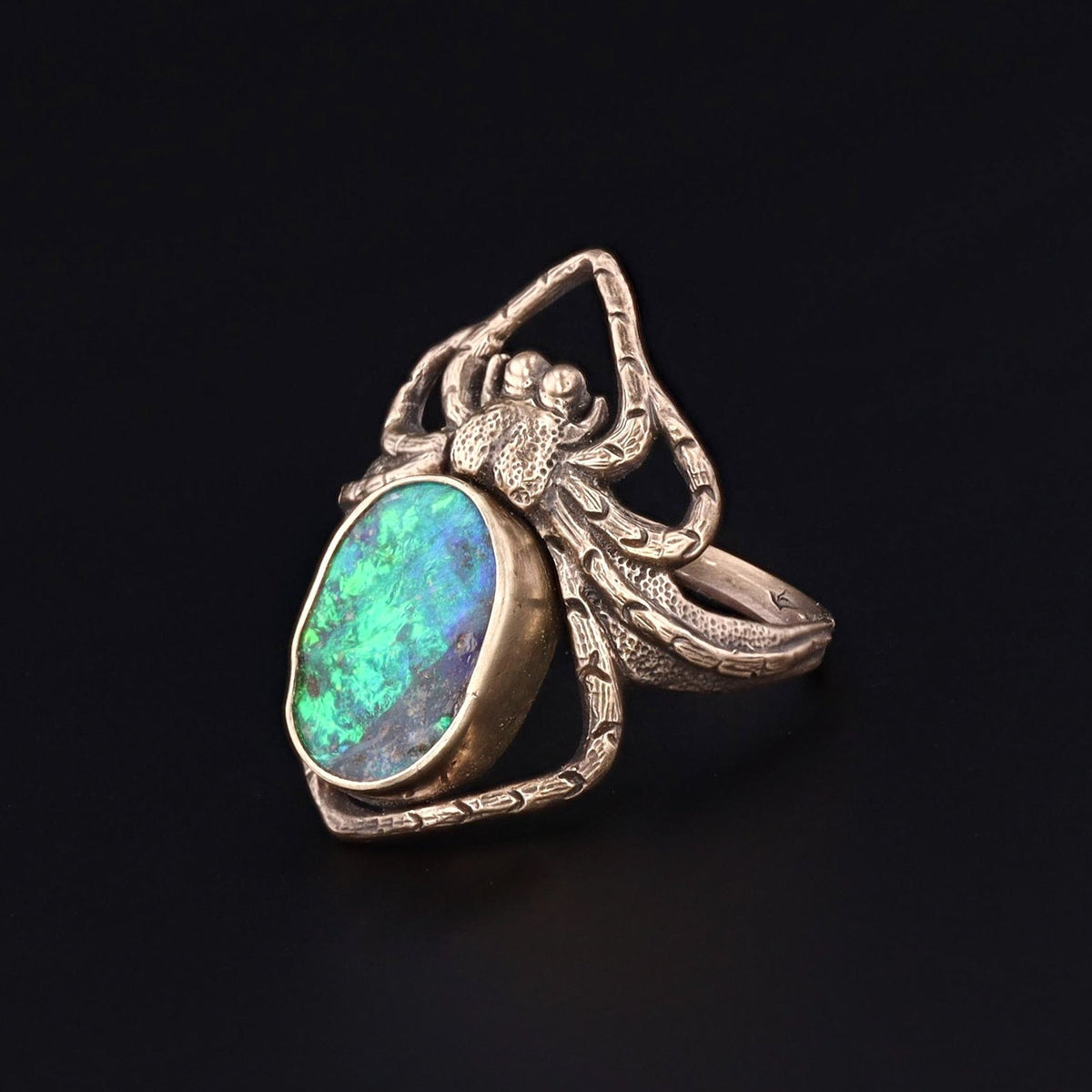 Spider Ring | 14k Gold Boulder Opal Spider Ring - Trademark Antiques