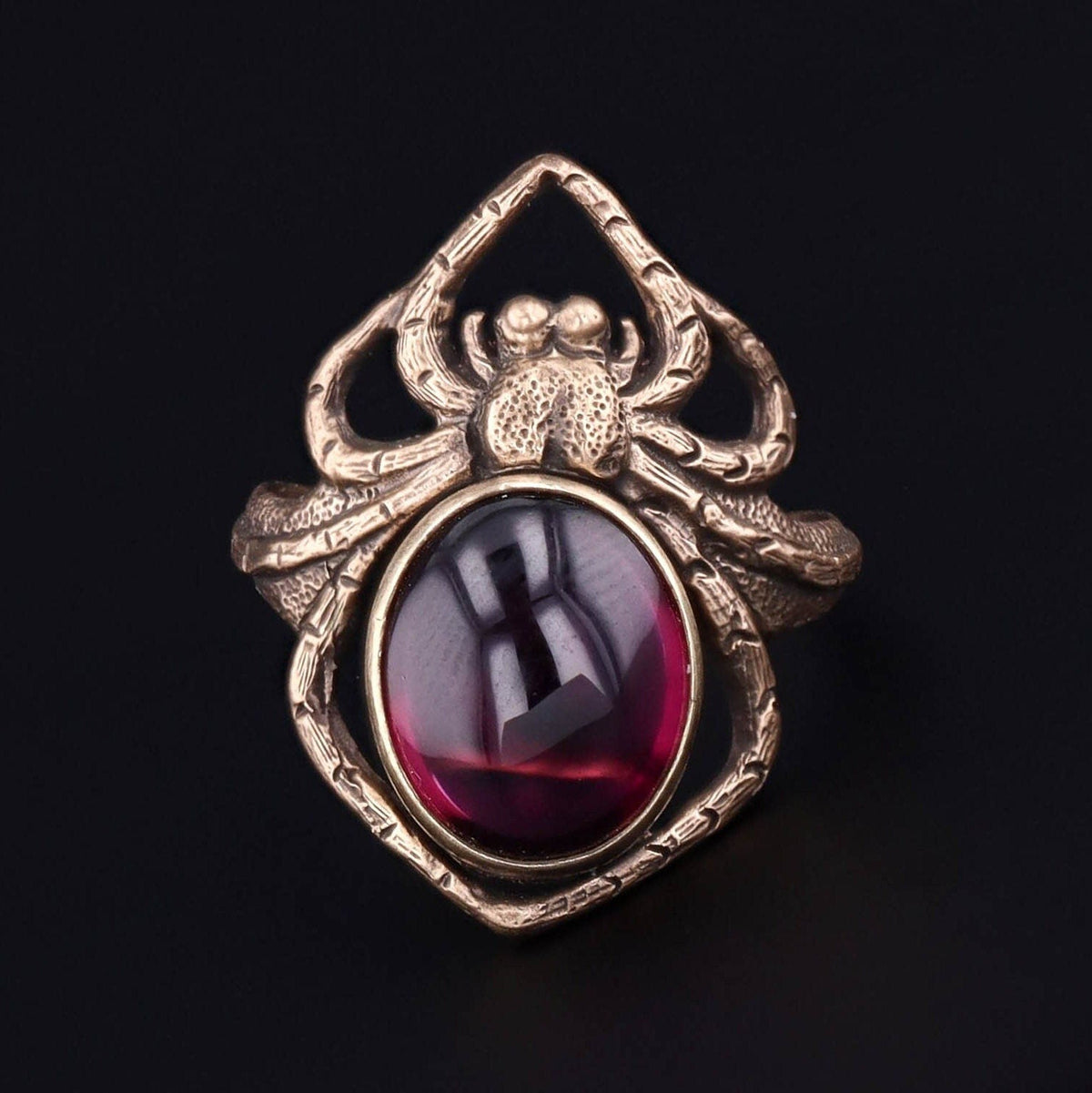 Spider Ring | 14k Gold &amp; Garnet Spider Ring - Trademark Antiques