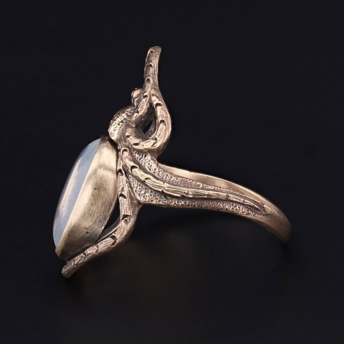 Spider Ring | 14k Gold &amp; Moonstone Spider Ring - Trademark Antiques
