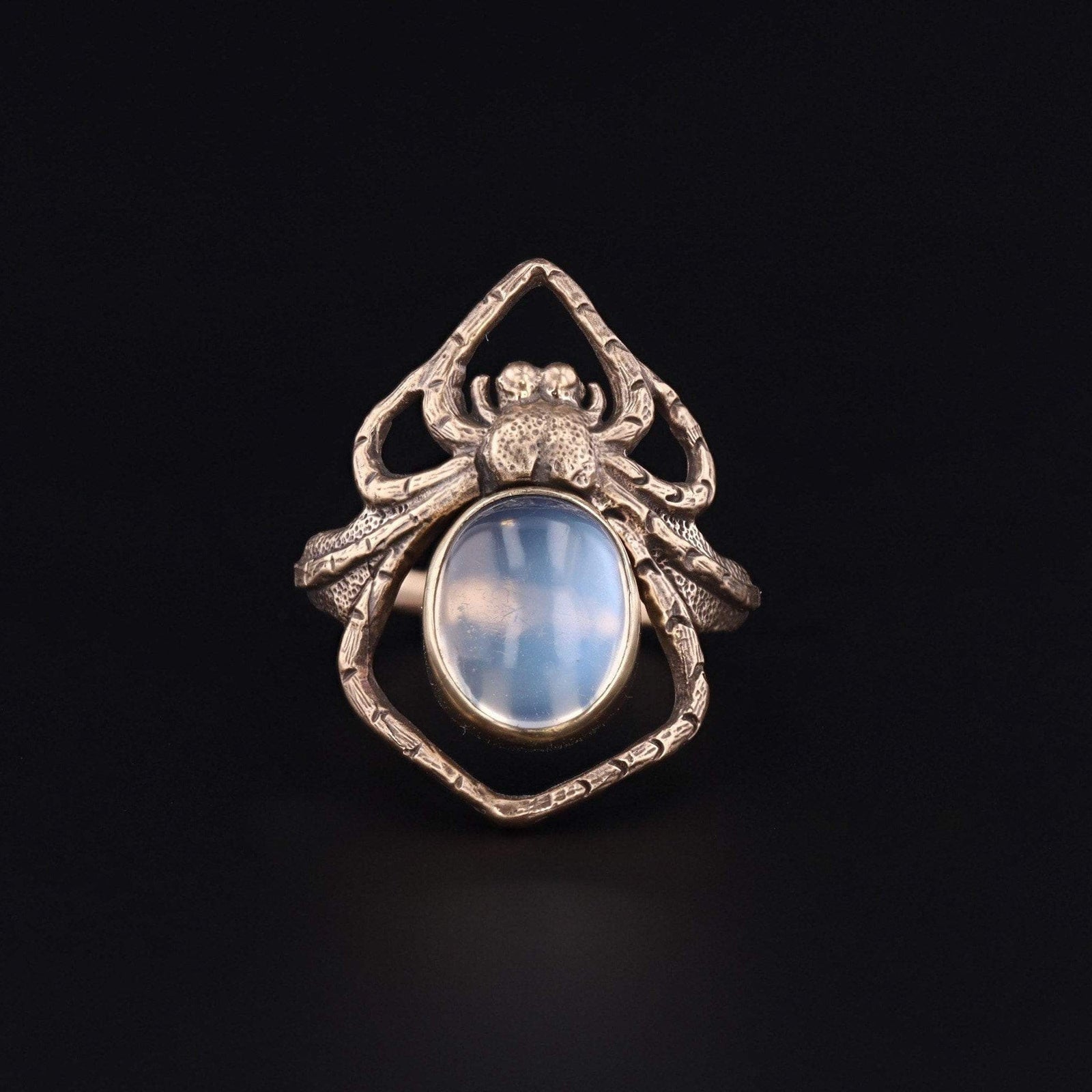Spider Ring | 14k Gold & Moonstone Spider Ring - Trademark Antiques
