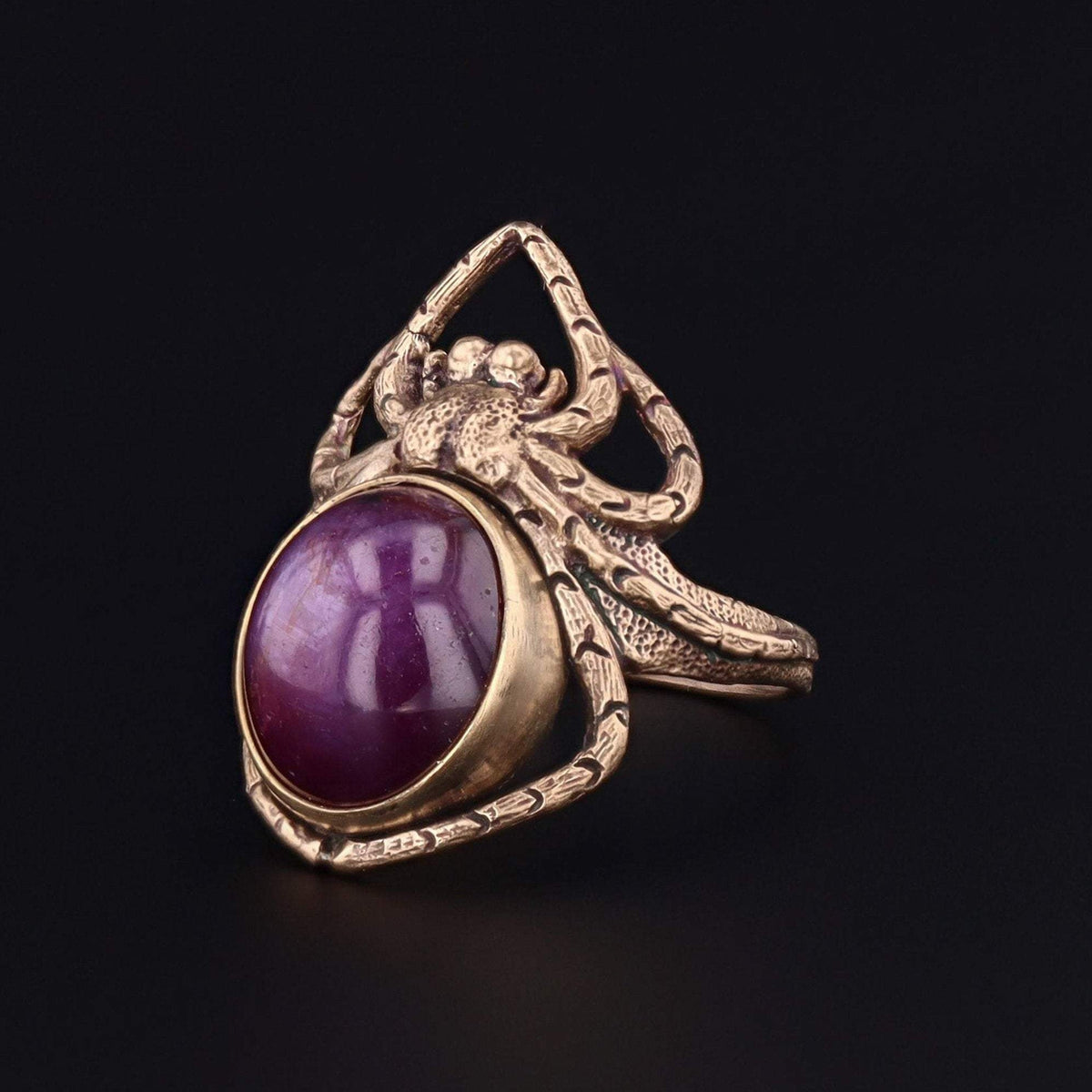 Spider Ring | 14k Gold Star Ruby Spider Ring - Trademark Antiques