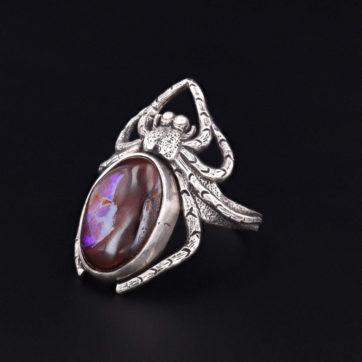 Spider Ring | Silver Boulder Opal Spider Ring - Trademark Antiques