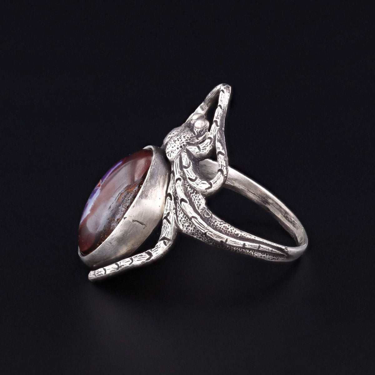 Spider Ring | Silver Boulder Opal Spider Ring - Trademark Antiques