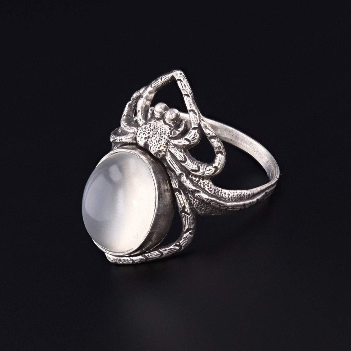 Spider Ring | Silver Moonstone Spider Ring - Trademark Antiques