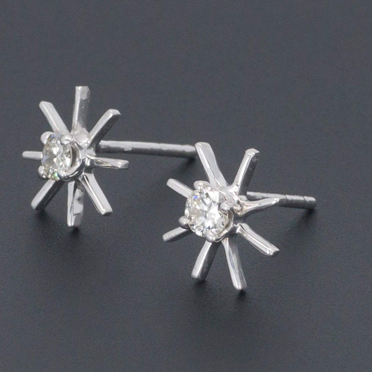 Star Earrings | Vintage Diamond Star Earrings - Trademark Antiques