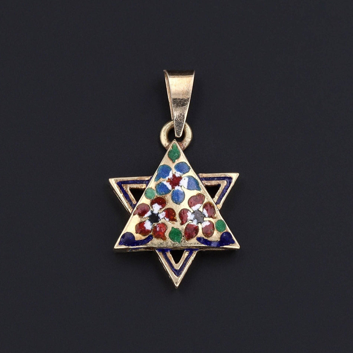 Star of David Charm | Enamel Star of David Pendant - Trademark Antiques