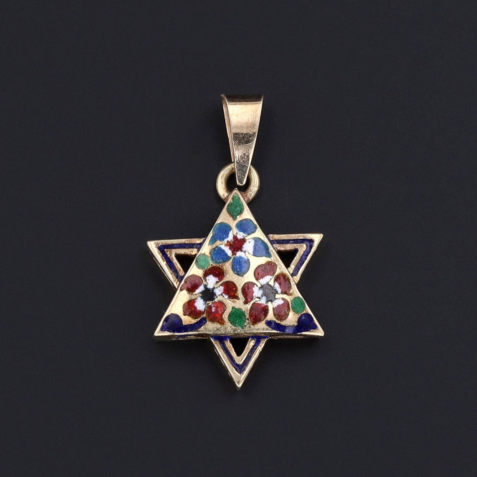 Star of David Charm | Enamel Star of David Pendant - Trademark Antiques