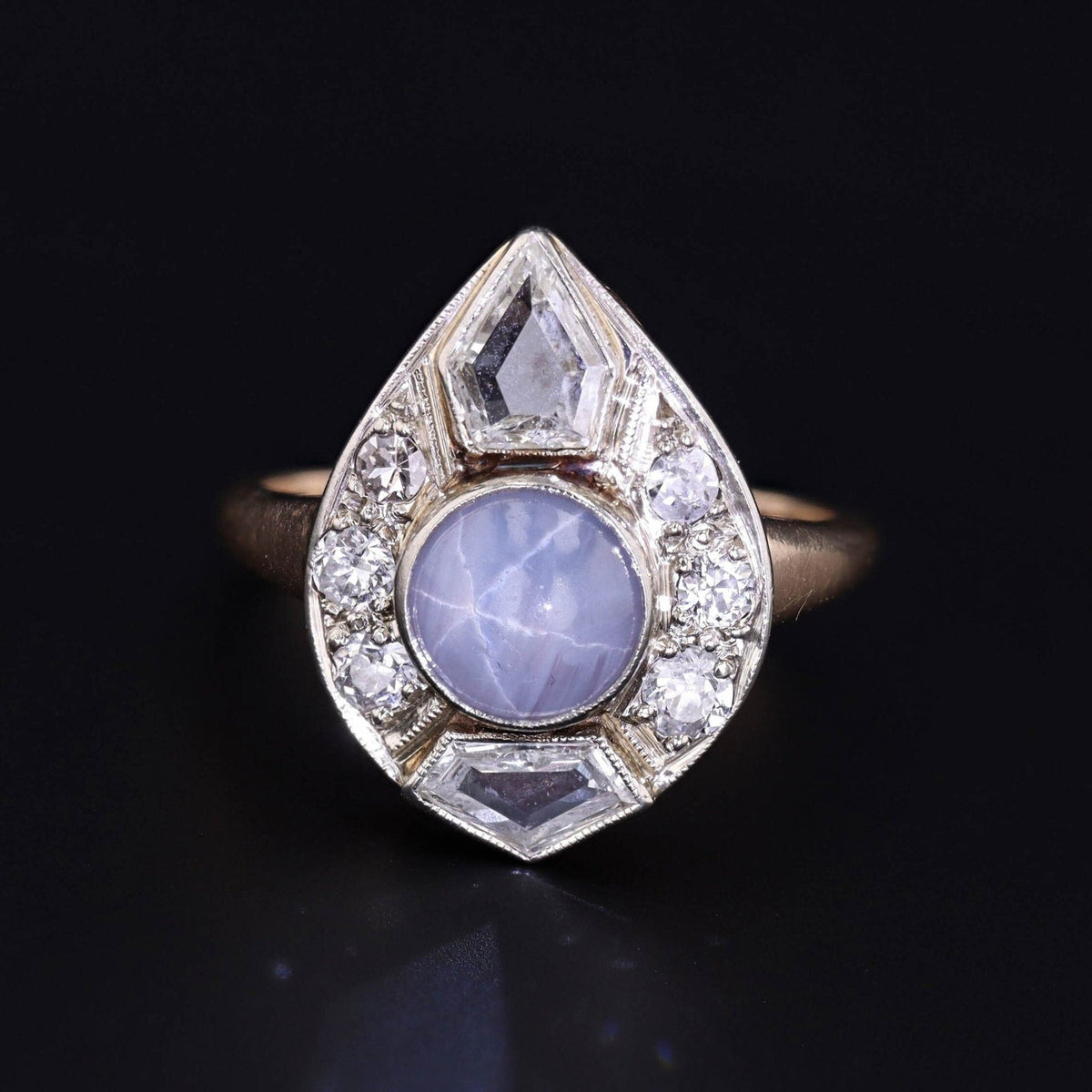 Star Sapphire and Diamond Ring | Vintage Ring - Trademark Antiques
