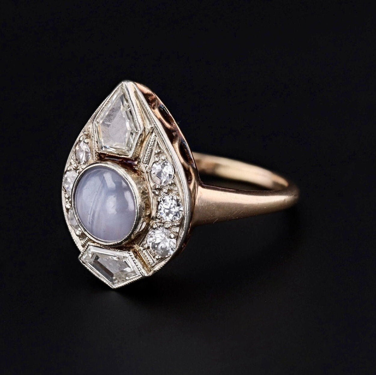 Star Sapphire and Diamond Ring | Vintage Ring - Trademark Antiques