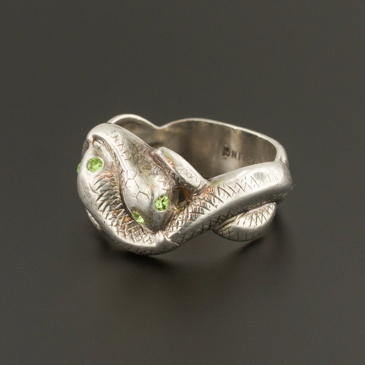 Sterling Silver Snake Ring | Double Snake Ring - Trademark Antiques