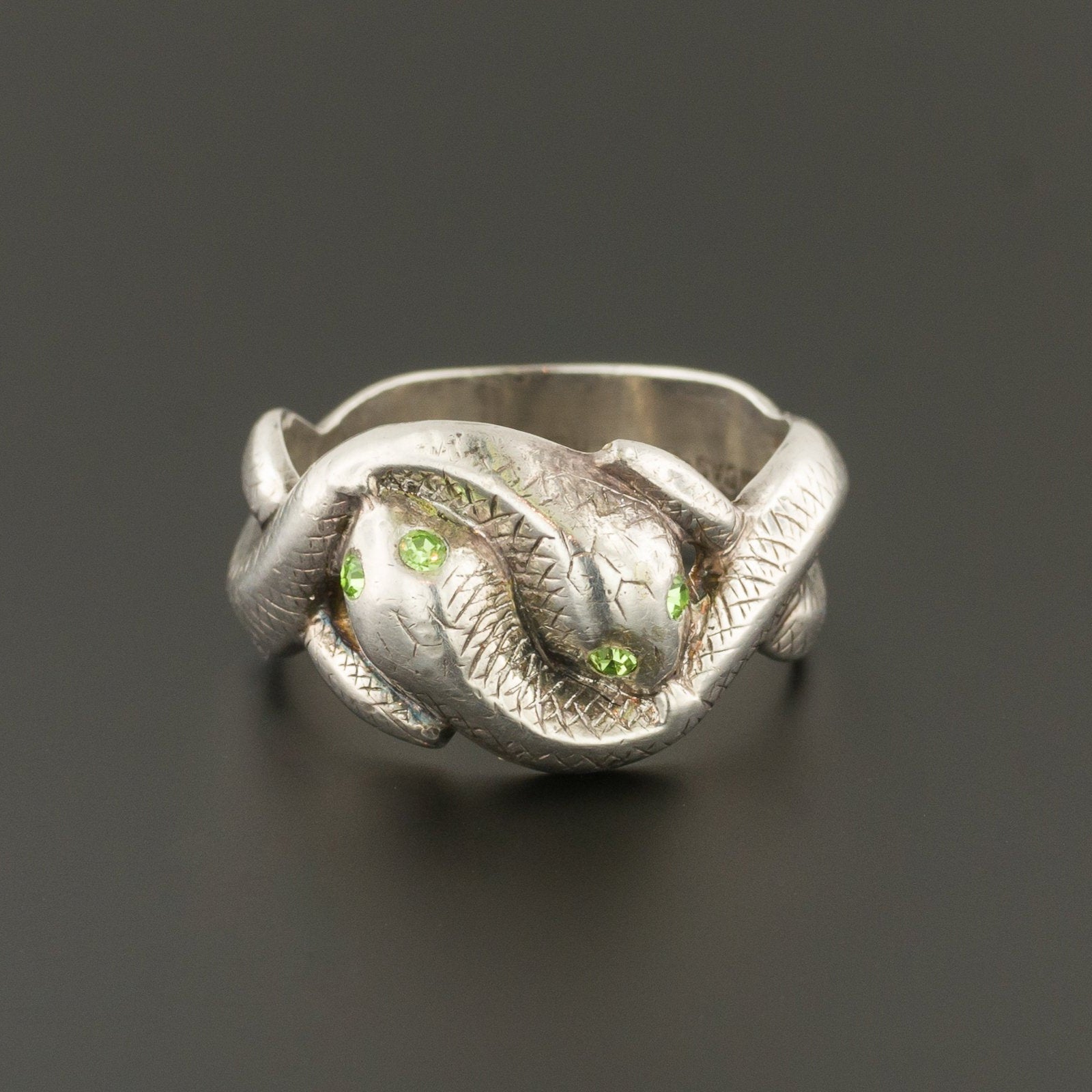 Sterling Silver Snake Ring | Double Snake Ring - Trademark Antiques