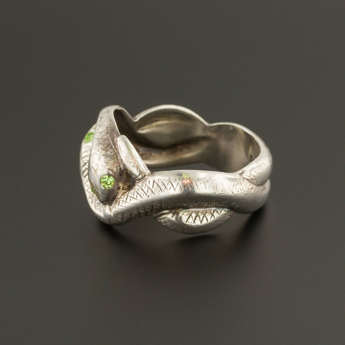 Sterling Silver Snake Ring | Double Snake Ring - Trademark Antiques