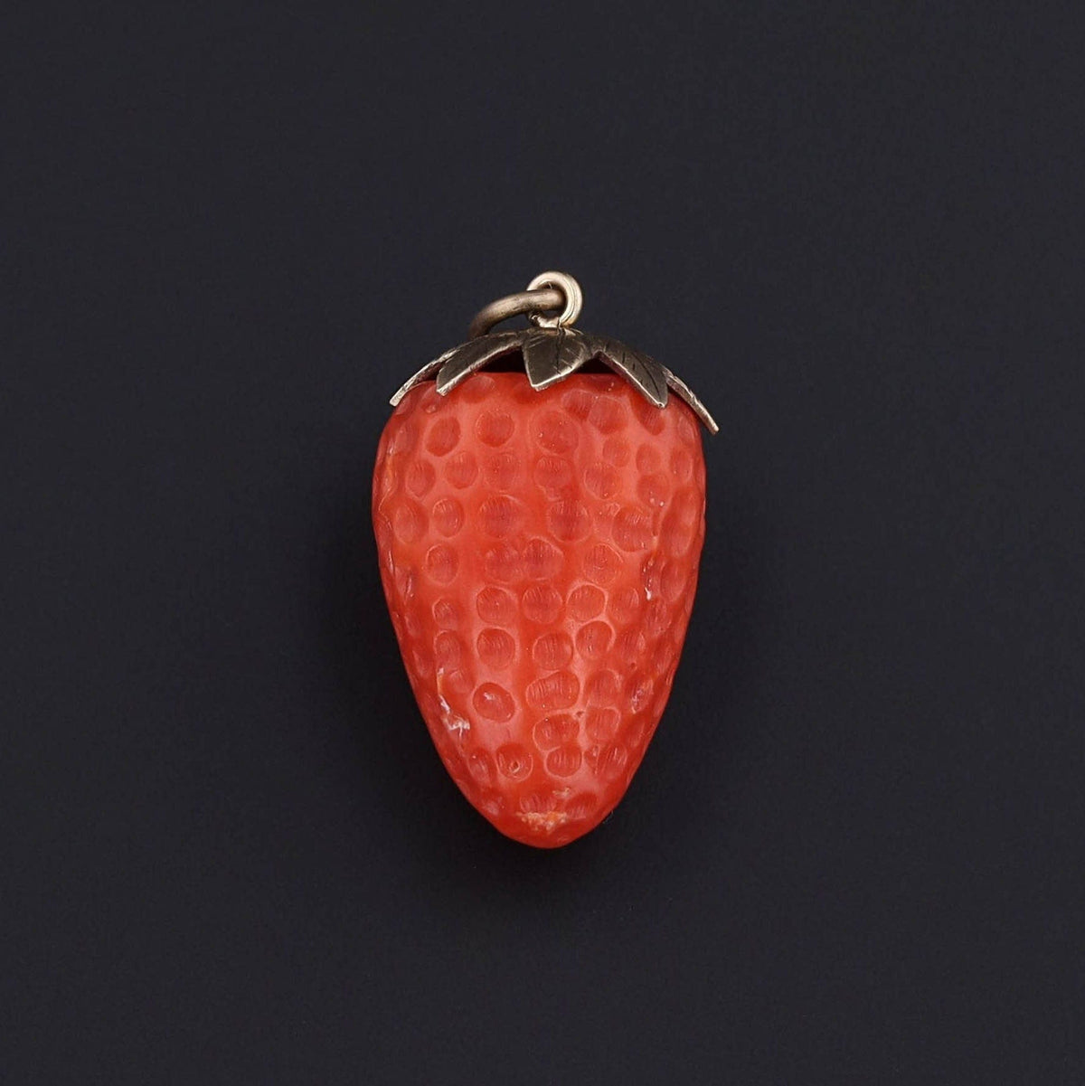 Strawberry Charm | Coral Pendant - Trademark Antiques