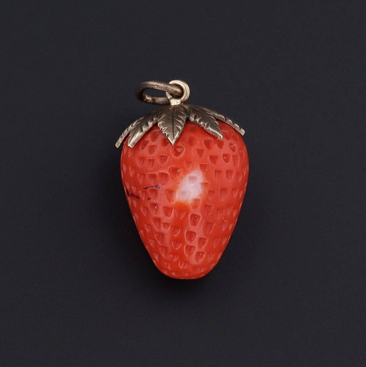 Strawberry Charm | Coral Pendant - Trademark Antiques