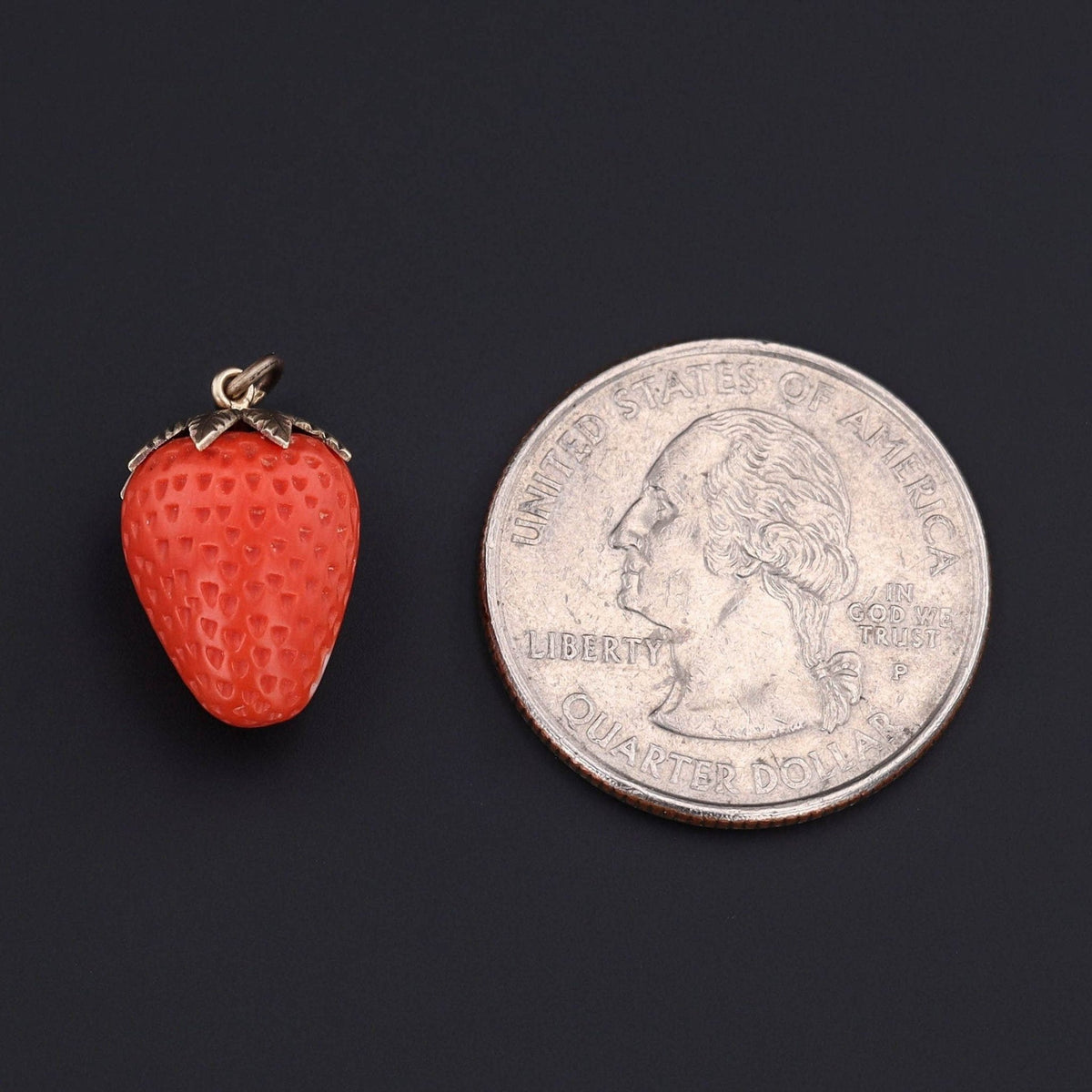 Strawberry Charm | Coral Pendant - Trademark Antiques