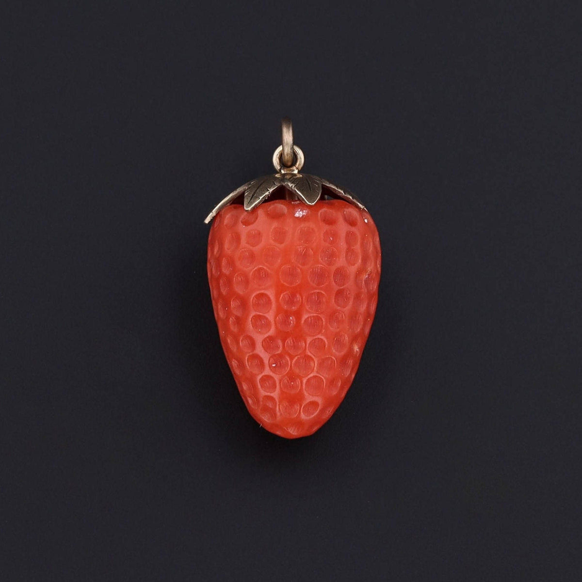 Strawberry Charm | Coral Pendant - Trademark Antiques