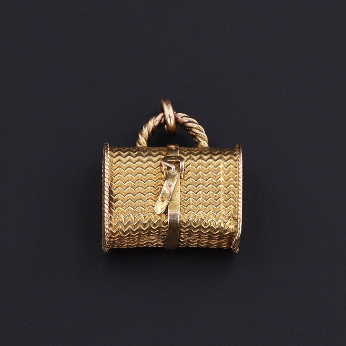 Suitcase Charm | Wicker Bag Pendant - Trademark Antiques