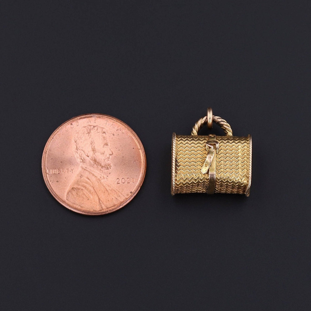 Suitcase Charm | Wicker Bag Pendant - Trademark Antiques