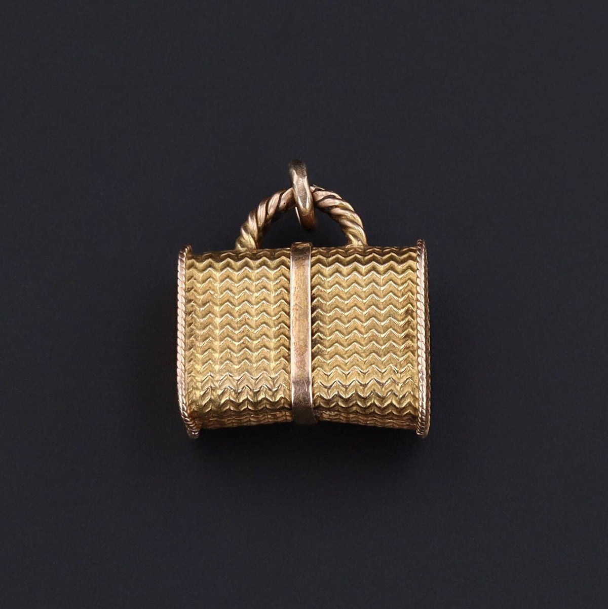 Suitcase Charm | Wicker Bag Pendant - Trademark Antiques