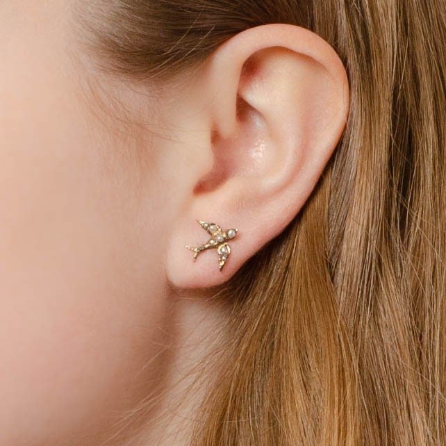 Swallow Earrings | Bird Earrings - Trademark Antiques