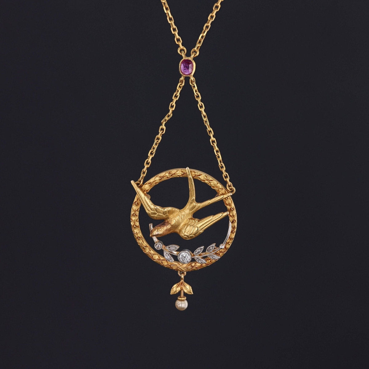 Swallow Necklace | Bird Necklace - Trademark Antiques