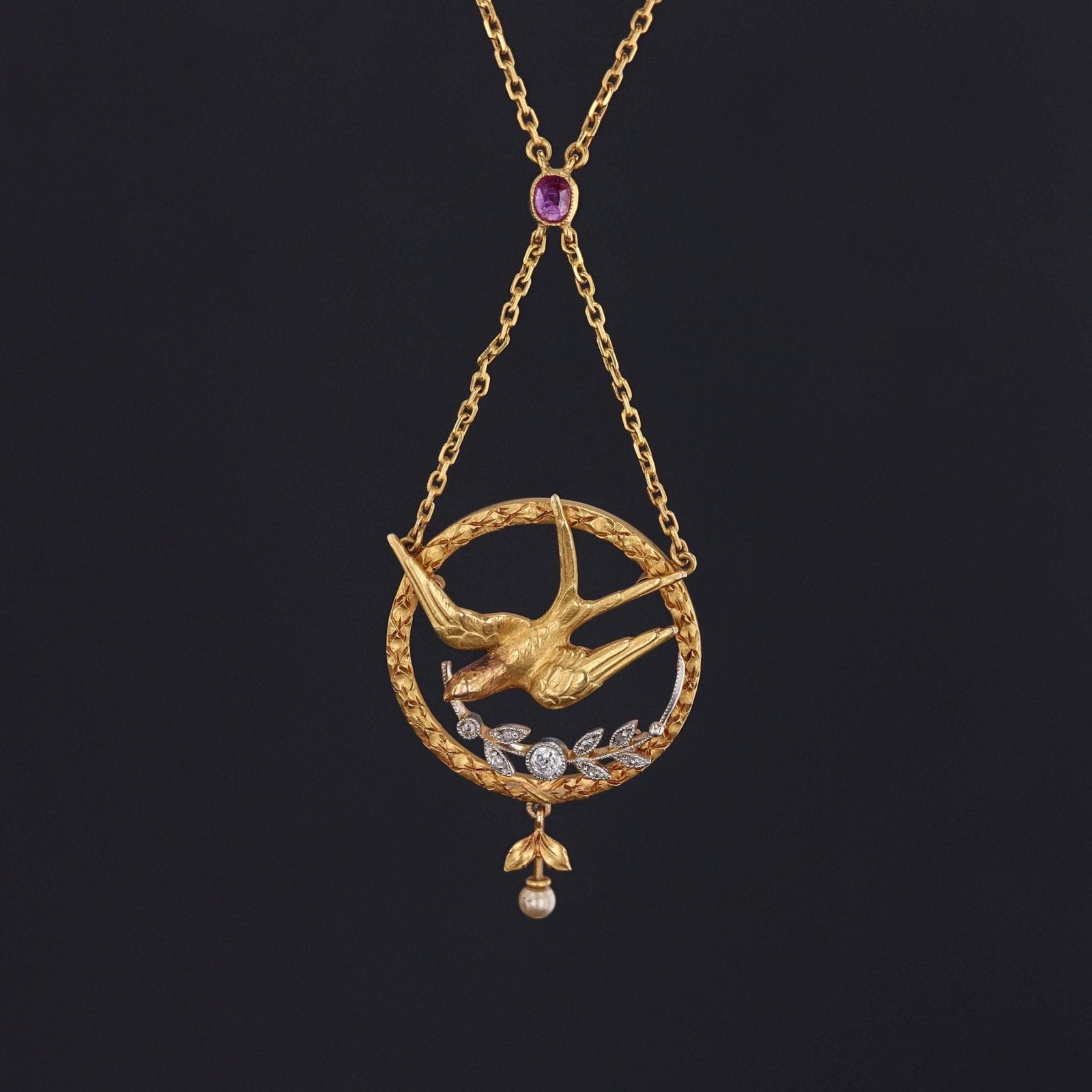 Swallow Necklace | Bird Necklace - Trademark Antiques