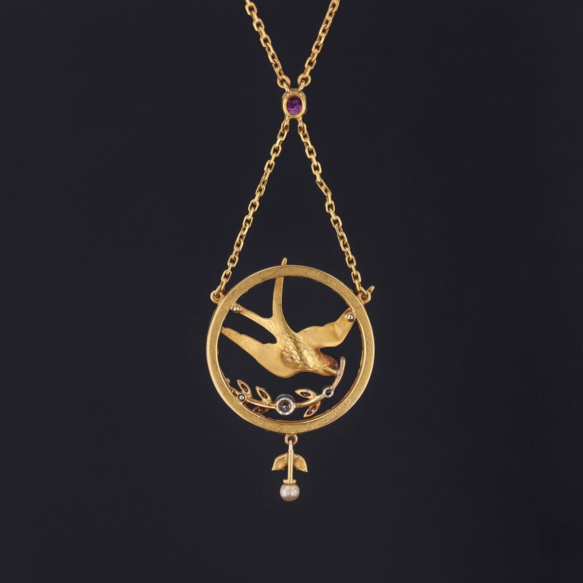 Swallow Necklace | Bird Necklace - Trademark Antiques