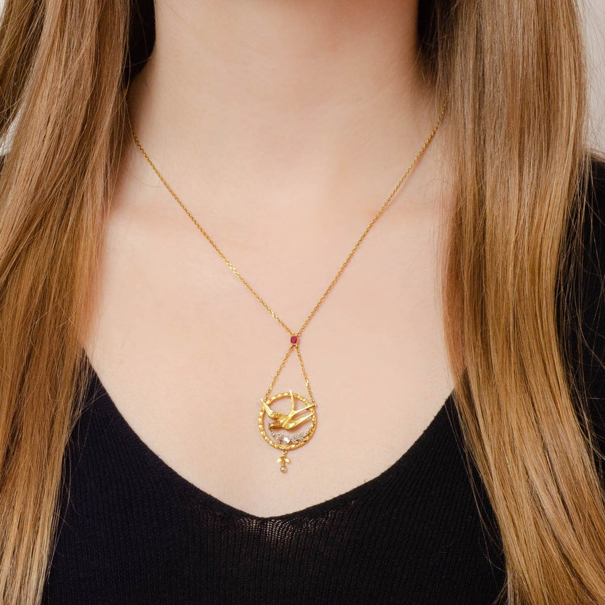 Swallow Necklace | Bird Necklace - Trademark Antiques