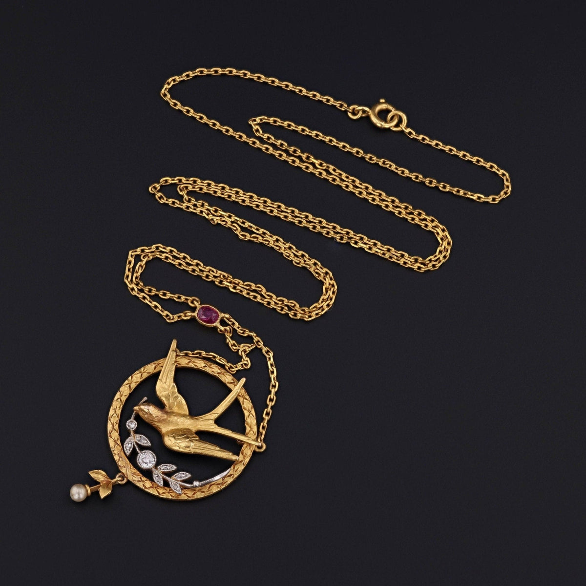 Swallow Necklace | Bird Necklace - Trademark Antiques