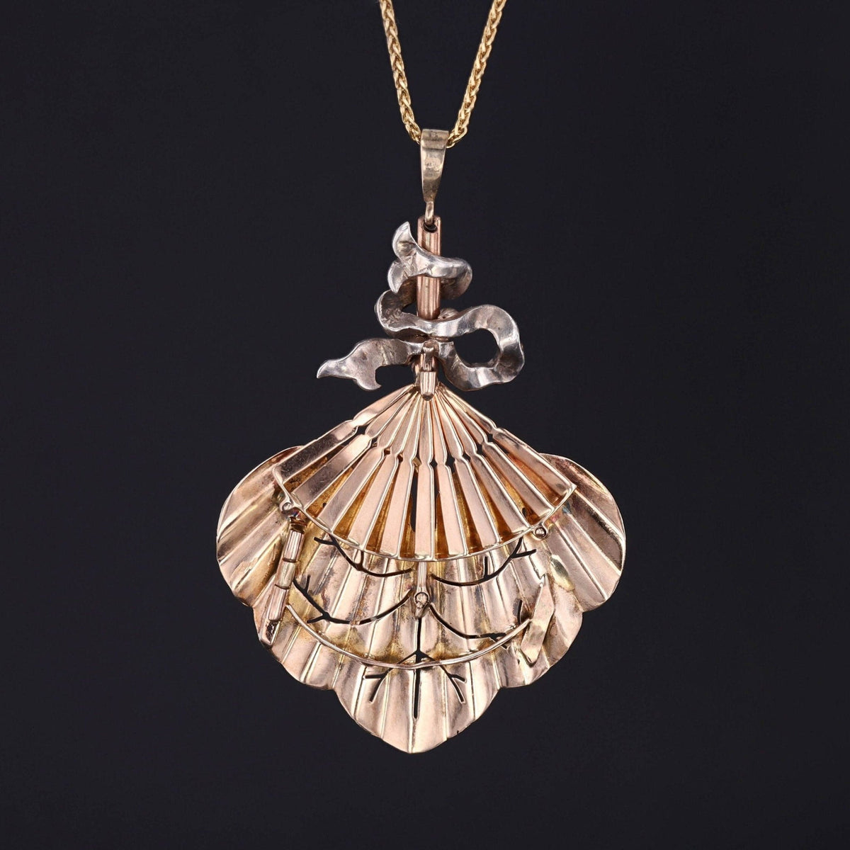 Swallow Pendant | 12k Gold &amp; Silver Pendant on Optional 14k Chain - Trademark Antiques