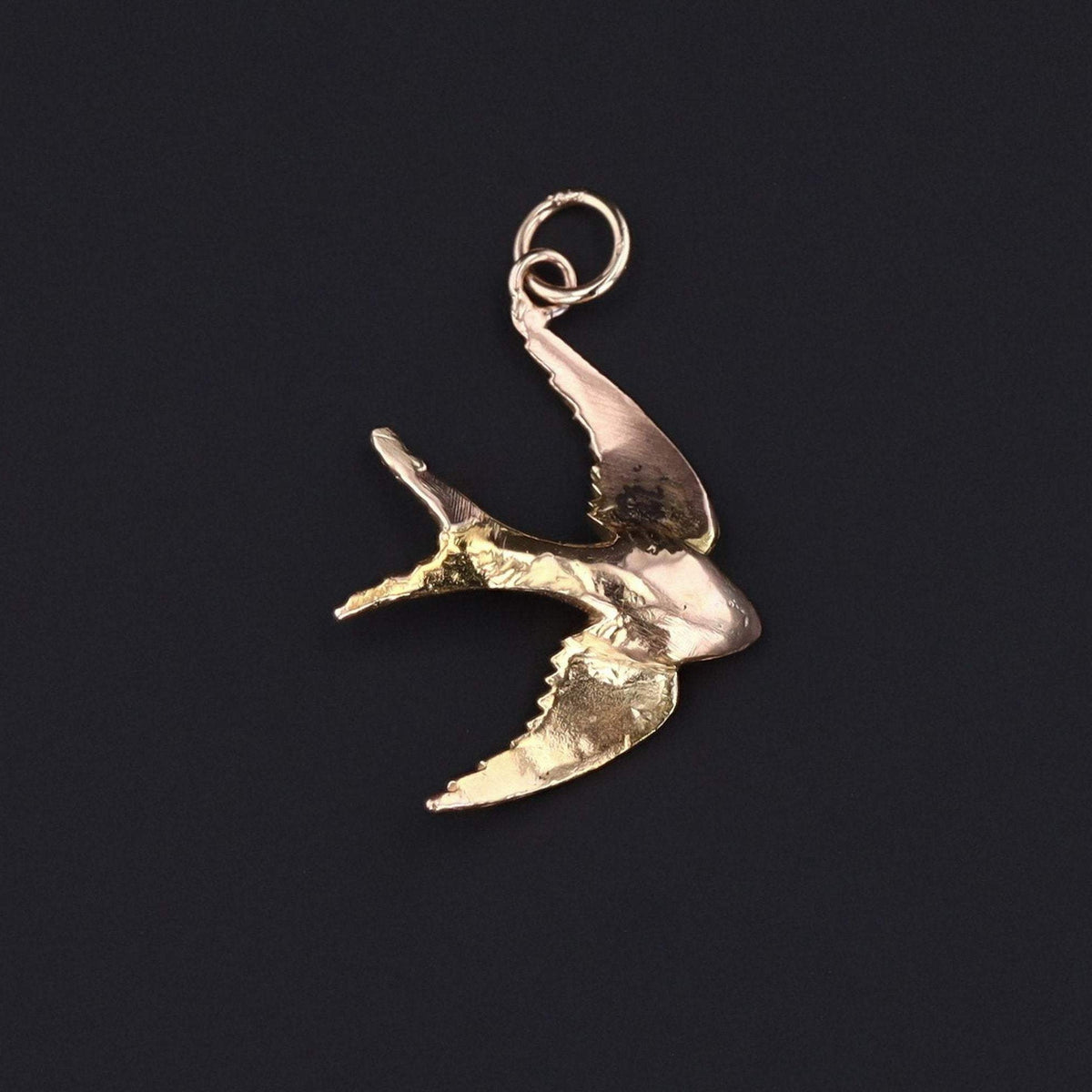 Swallow Pendant | 14k Gold Swallow Pendant - Trademark Antiques