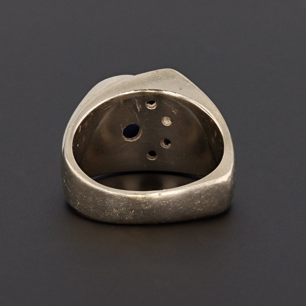 Synthetic Star Sapphire &amp; Diamond Ring | Men's Ring - Trademark Antiques