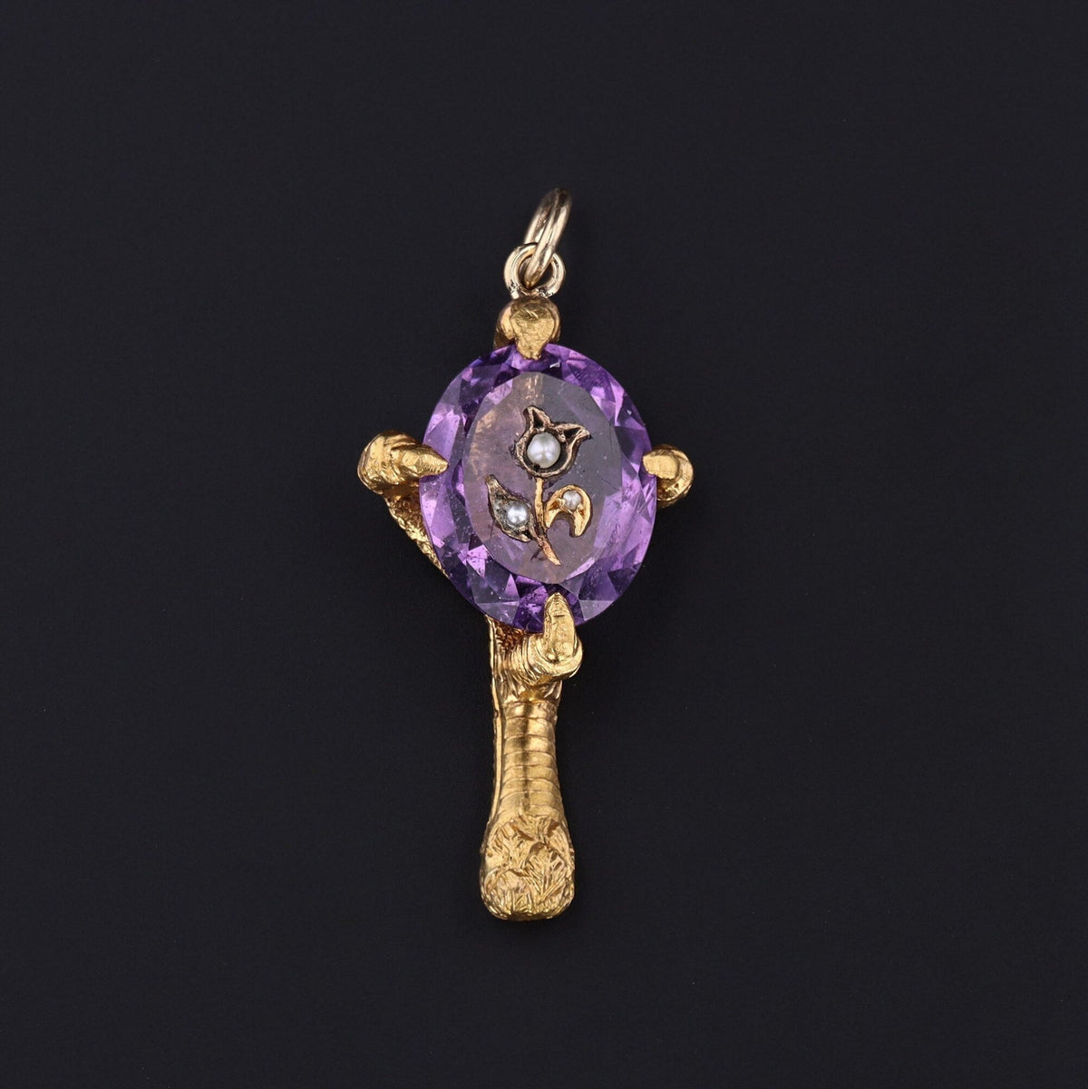 Talon or Claw Pendant or Charm | 18k Gold Rose of Sharon Talon Charm - Trademark Antiques