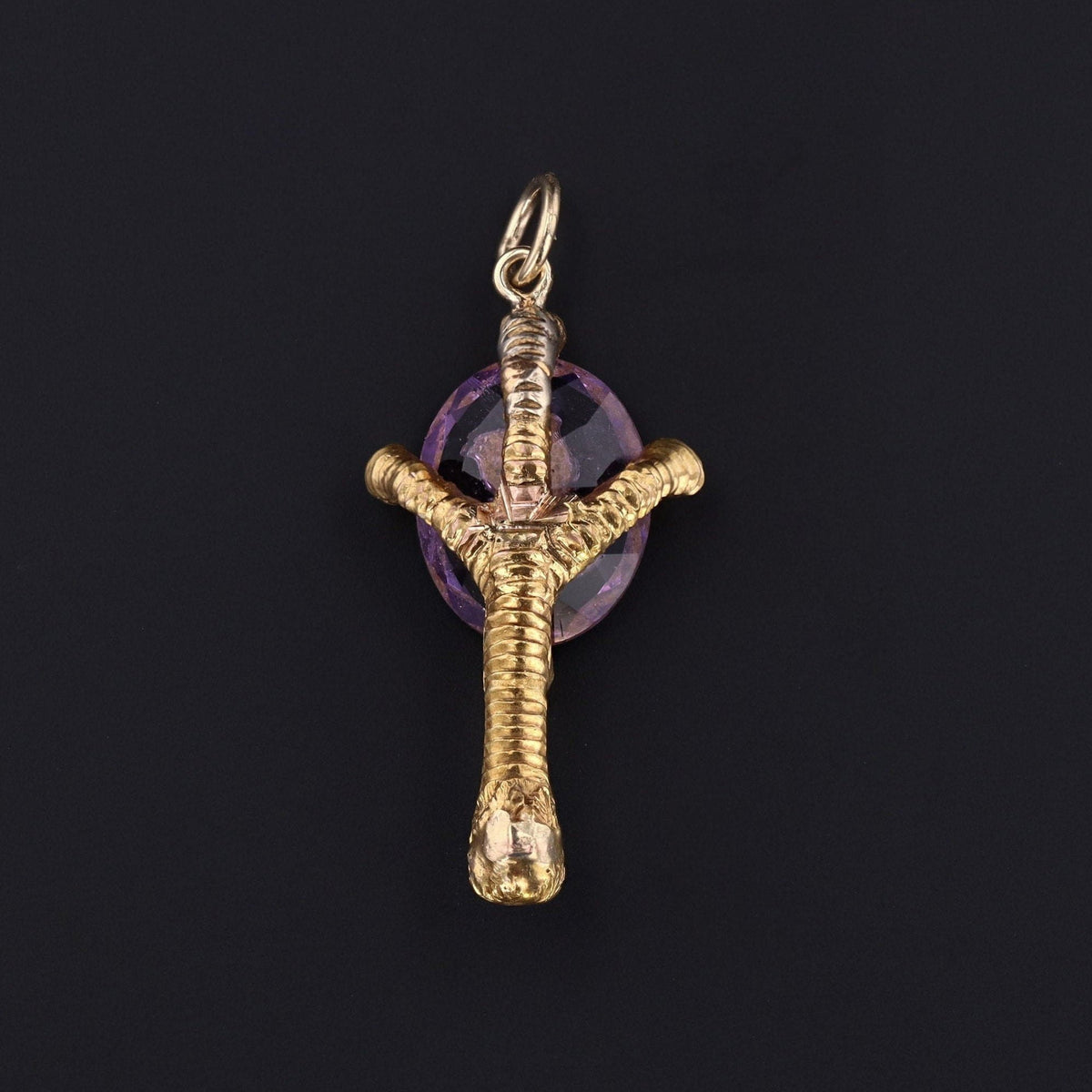 Talon or Claw Pendant or Charm | 18k Gold Rose of Sharon Talon Charm - Trademark Antiques