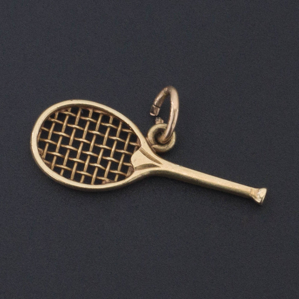 Tennis Racket Charm | Vintage 14k Gold Charm - Trademark Antiques