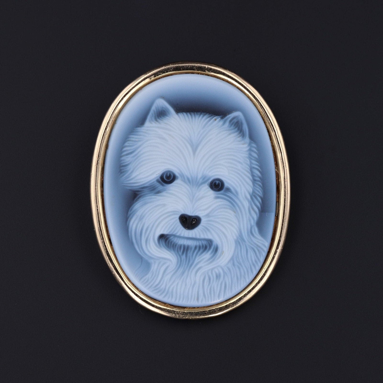 Terrier Pendant or Brooch | 14k Gold Terrier Dog Pendant - Trademark Antiques