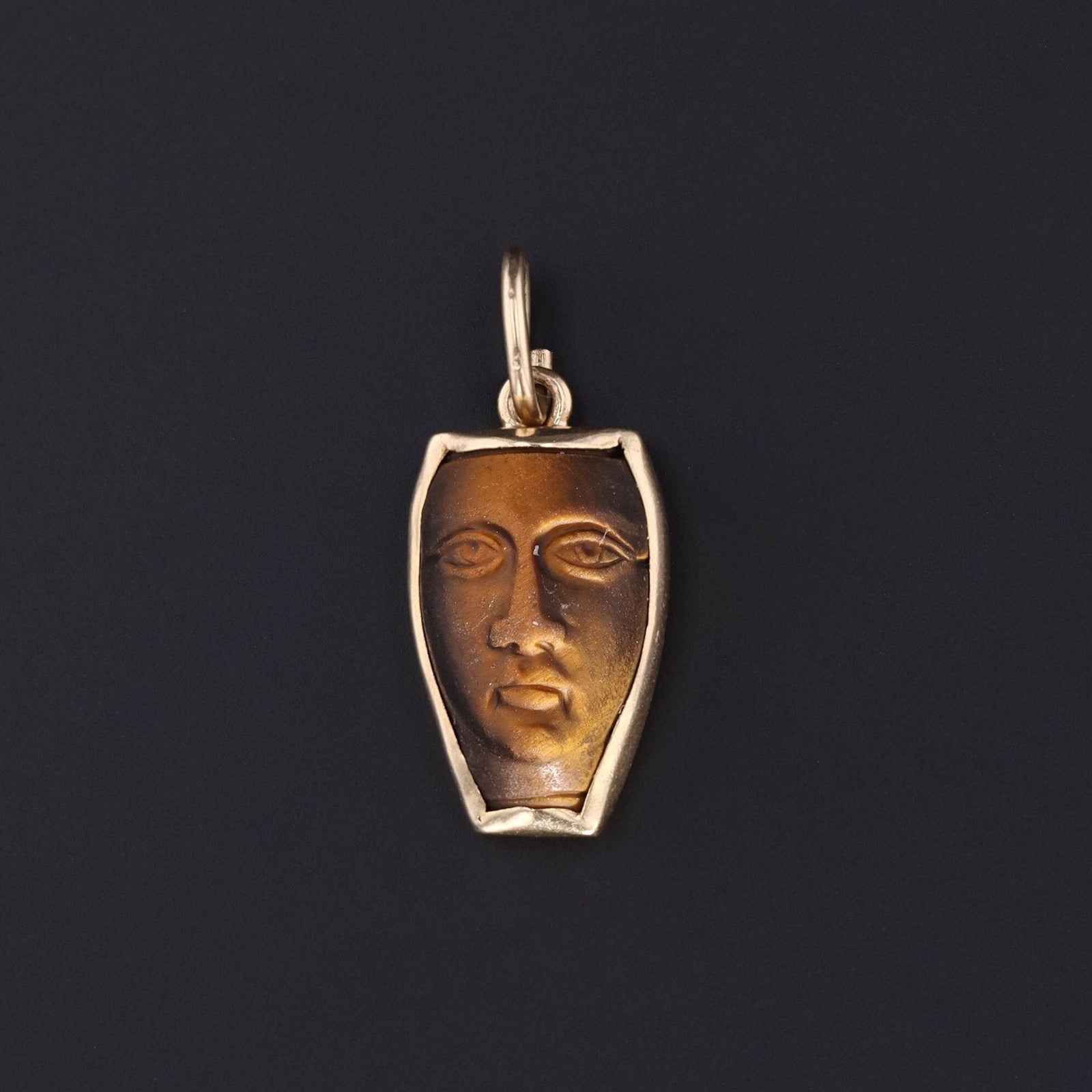 Tiger's Eye Cameo Charm | Antique Charm - Trademark Antiques