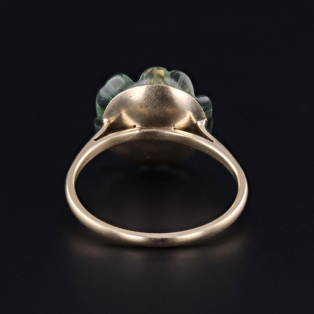 Tourmaline Diamond &amp; Pearl Flower Ring of 14k Gold - Trademark Antiques
