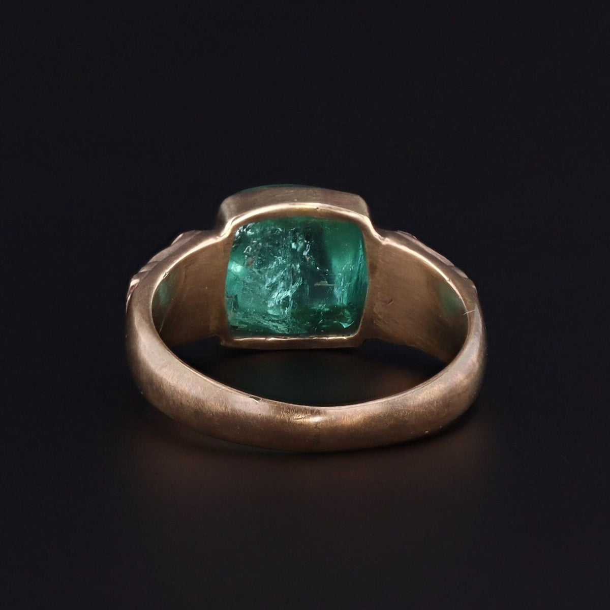 Tourmaline Ring | 14k Gold &amp; Green Tourmaline Pharaoh Ring - Trademark Antiques