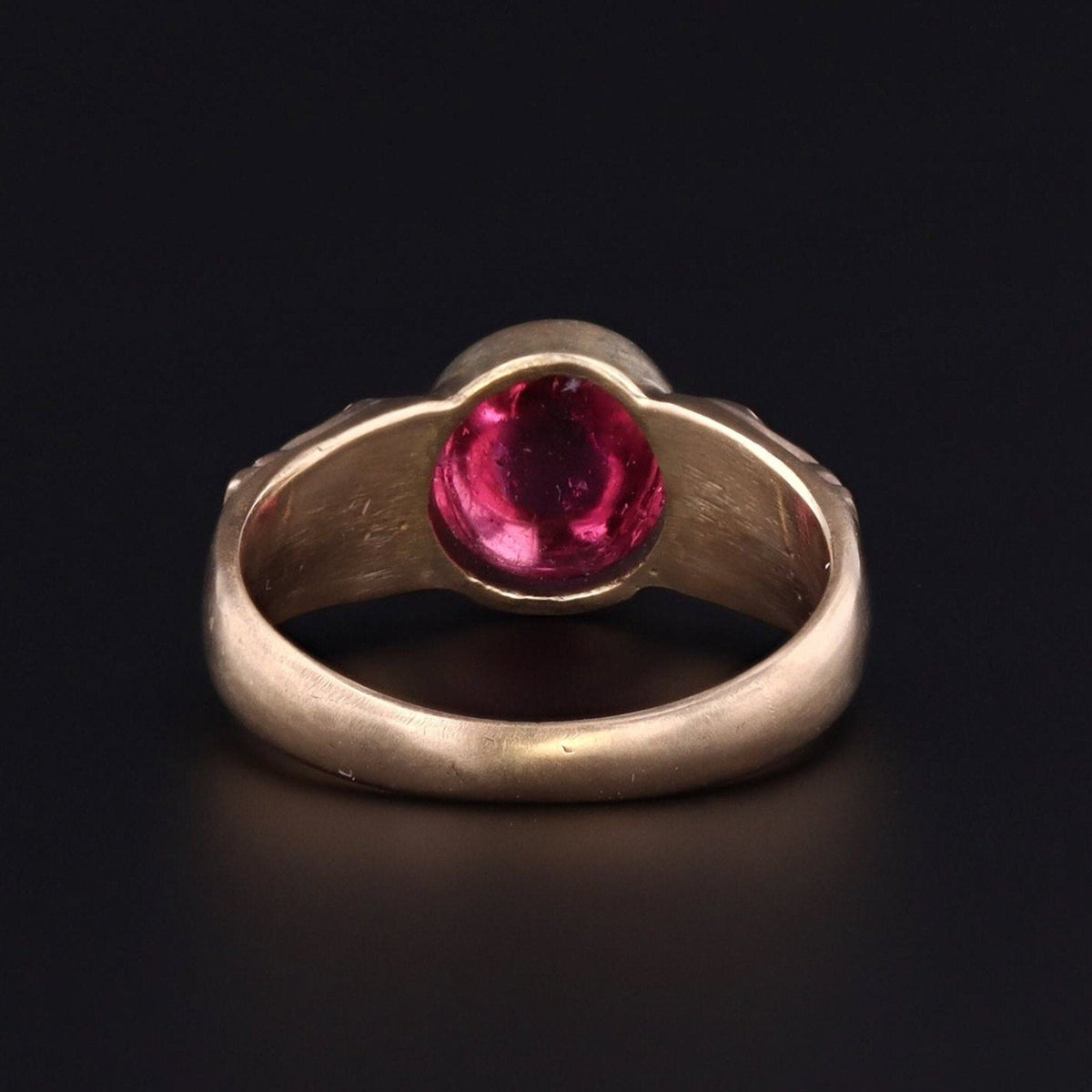 Tourmaline Ring | 14k Gold &amp; Pink Tourmaline Pharaoh Ring - Trademark Antiques
