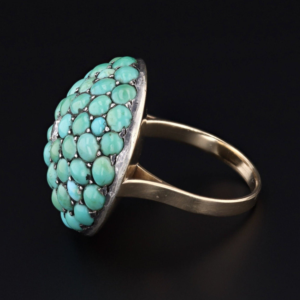 Turquoise Dome Ring | Antique Conversion Ring - Trademark Antiques