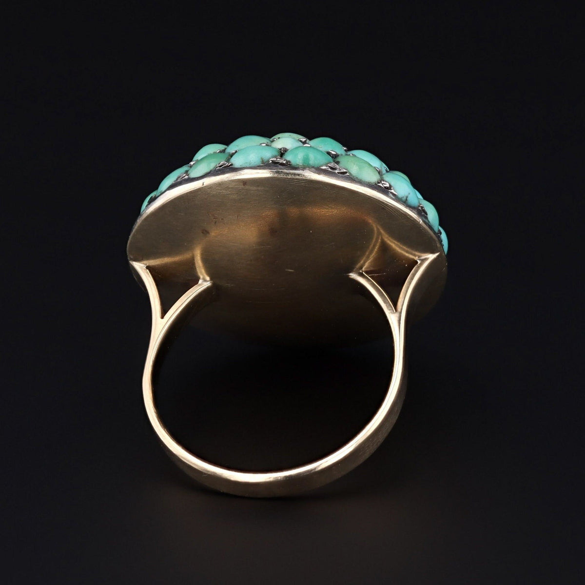 Turquoise Dome Ring | Antique Conversion Ring - Trademark Antiques