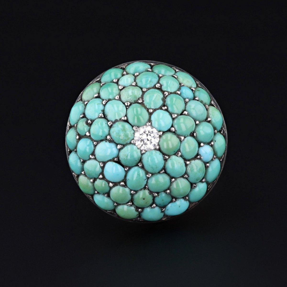 Turquoise Dome Ring | Antique Conversion Ring - Trademark Antiques