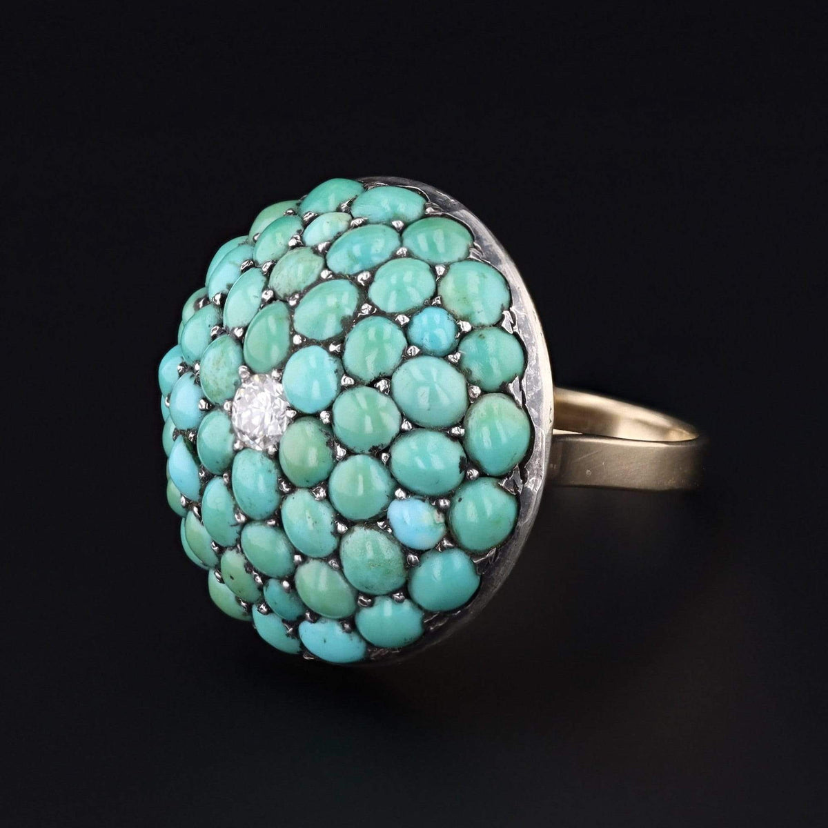 Turquoise Dome Ring | Antique Conversion Ring - Trademark Antiques