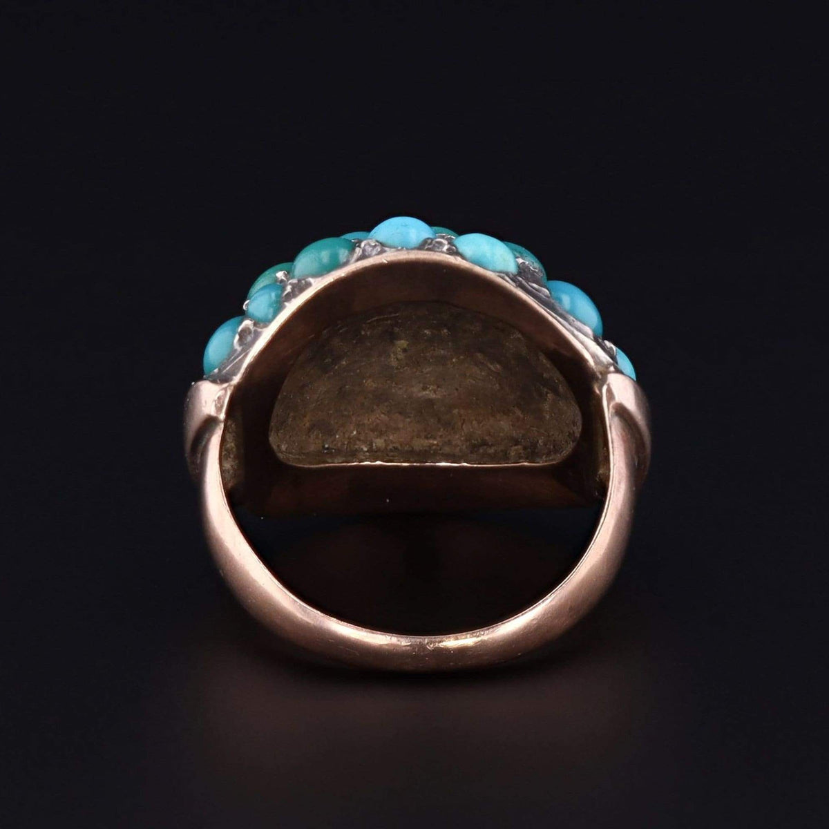 Turquoise Dome Ring | Antique Turquoise Ring - Trademark Antiques