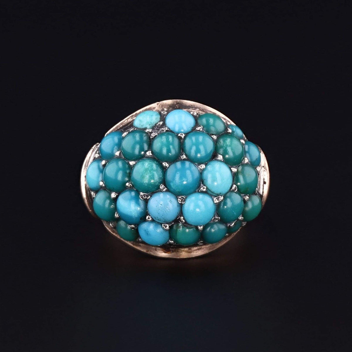 Turquoise Dome Ring | Antique Turquoise Ring - Trademark Antiques