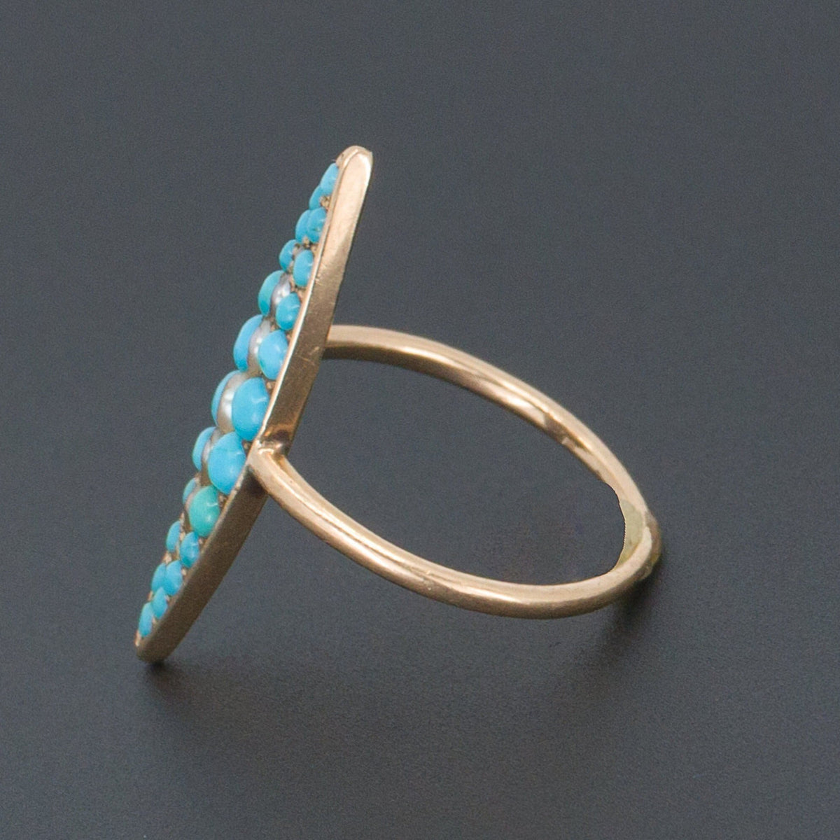 Turquoise Navette Ring | Antique Turquoise Ring - Trademark Antiques