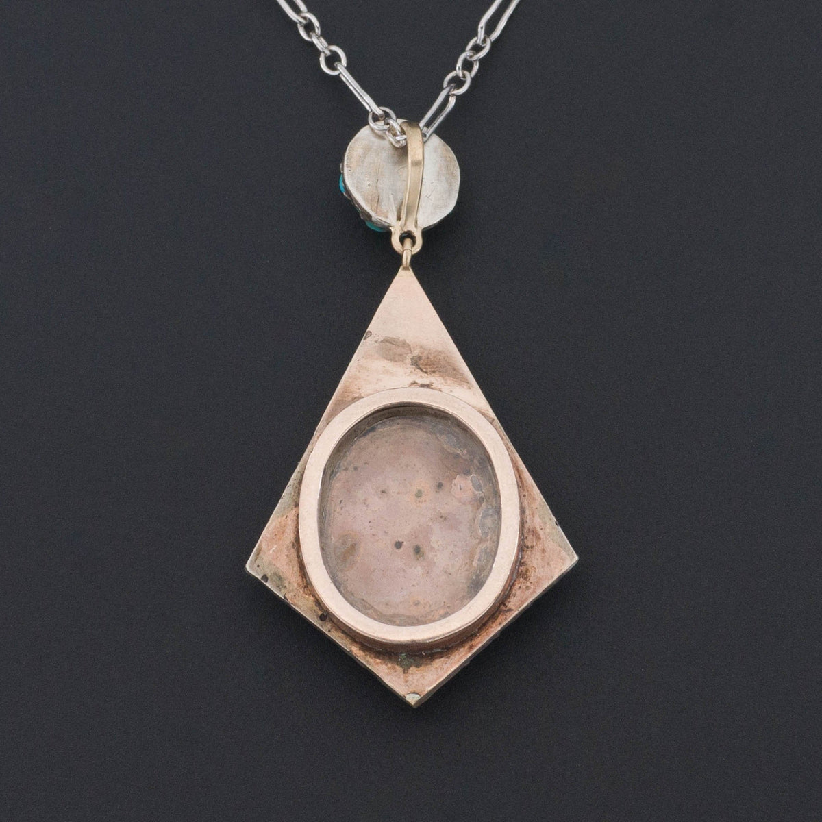 Turquoise Pendant | Antique Turquoise &amp; Pearl Pendant - Trademark Antiques