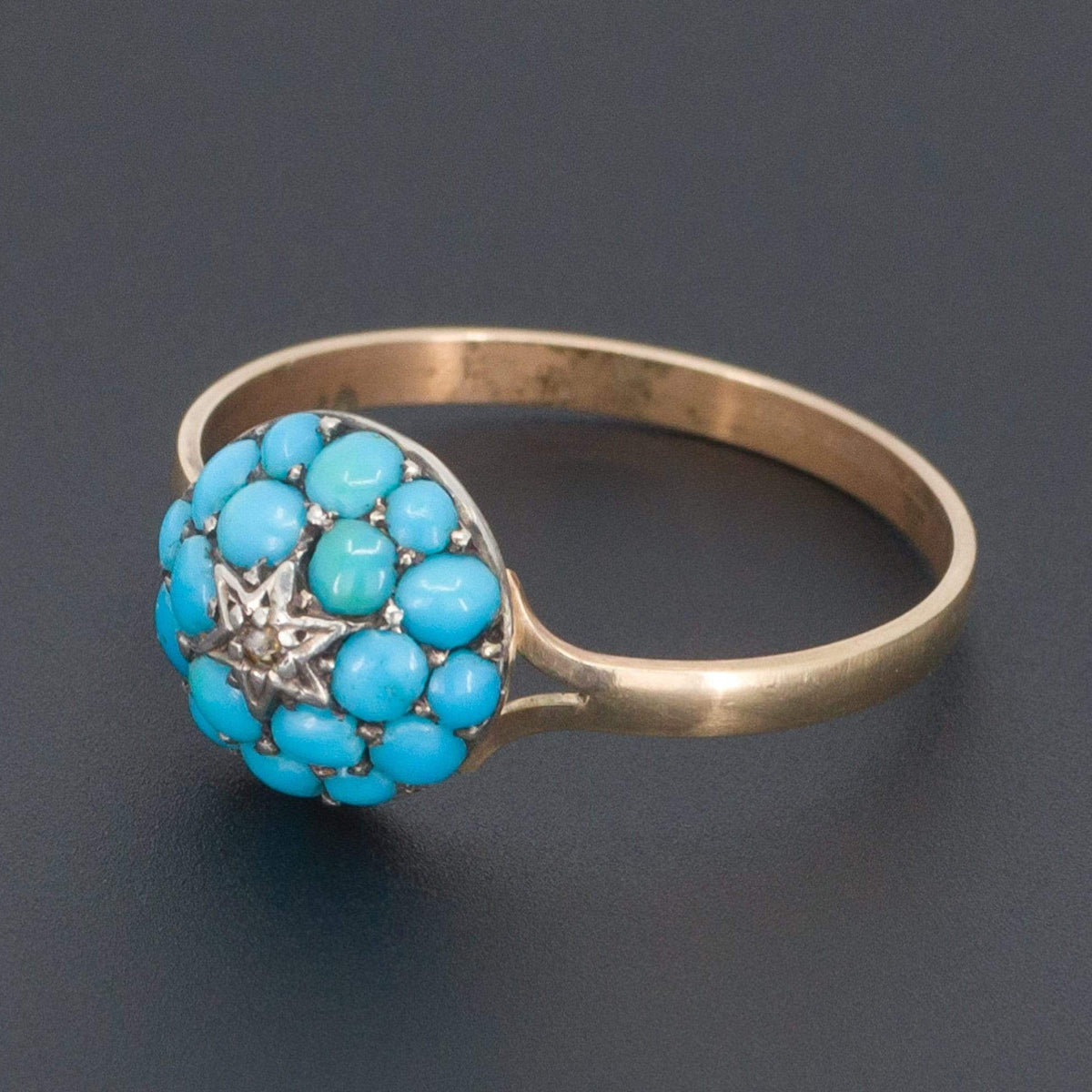 Turquoise Ring | Antique Pin Conversion Ring - Trademark Antiques