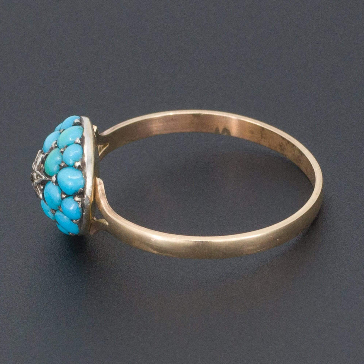 Turquoise Ring | Antique Pin Conversion Ring - Trademark Antiques